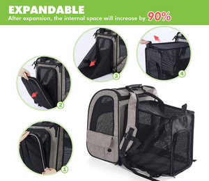 Kangdarpet Erweiterbarer Haustier-Transportrucksack Käfig mit Atmungsaktivem Netz für Hunde und Katzen, für Reisen, Wandern, <span class=keywords><strong>Camping</strong></span> und Outdoor - Product Image 6