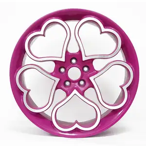 Roue de voiture de tourisme personnalisée en forme de coeur rose 1 pièce roue monobloc roue forgée jantes de voiture 5x114.3 16 pouces