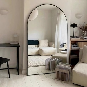 Wholesale <strong>Large</strong> Arched Full Length <strong>Mirror</strong> Factory Direct Black Frame <strong>Freestanding</strong> Floor <strong>Mirror</strong> for Bulk Order - Product Image 2
