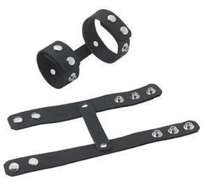 BDSM ห่วงรัดอวัยวะเพศชายแบบคู่, ห่วงรัดหนัง PU สำหรับผู้ชาย - Product Image 6