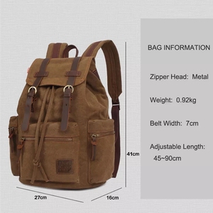 Mochila Escolar Antirrobo Personalizada, Mochila de Lona Vintage para Viajes y Senderismo, Mochila de Lona de Marca para Viajes - Product Image 2