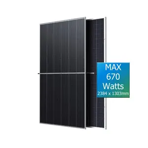 Panel surya sistem tenaga surya, 500W 48v mono hjt 570w 585w 670w 700w Panel surya HJT 570w dengan CE TUV