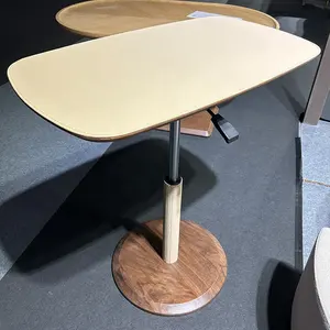 수동 리프팅 기능 협상 테이블 현대 안장 가죽 테이블 회전 작은 아파트 사이드 테이블