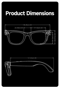 Lunettes Intelligentes IA : Lecture Musicale, Réglage du Volume Tactile, Assistant Vocal Intelligent, <span class=keywords><strong>Réduction</strong></span> du <span class=keywords><strong>Bruit</strong></span> d'Appel avec Double Micro - Product Image 6