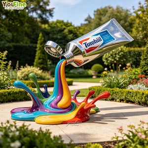 Statua Moderna Pop Art in Acciaio Inossidabile Dipinto a Forma di <span class=keywords><strong>Dentifricio</strong></span> per Decorazioni Creative da Giardino, Grande Scultura in Metallo - Product Image 2