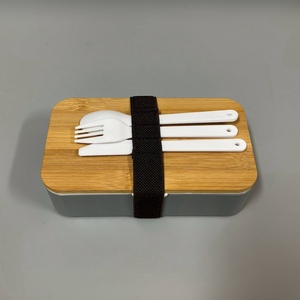 Custom Plastic PP Picnic Box with Leakproof Bamboo Fiber <strong>Cover</strong> Heatable Adult and Children's <strong>Lunchbox</strong> - Product Image 2