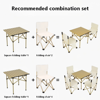 Ensemble table et chaises pliantes en aluminium léger et portable, mobilier de pique-nique extérieur pour plage, jardin, terrasse