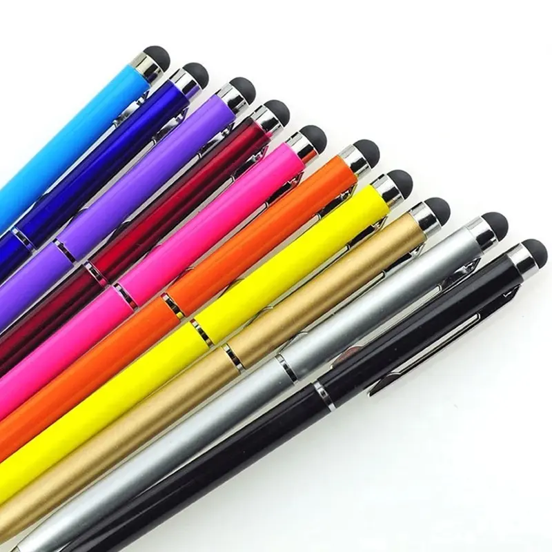 Pena Stylus Bola Multi Warna, Pena Stylus Kapasitif Aluminium Aloi Logo Kustom dengan Lebih Lembut