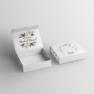 HENGXING – boîte magnétique de <span class=keywords><strong>demande</strong></span> de <span class=keywords><strong>mariage</strong></span> pour demoiselle d'honneur, avec logo personnalisé, avec ruban - Product Image 1