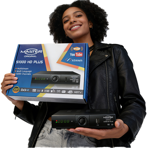 Receptor de Satélite Digital HD DVB S2 Master S1000 con Decodificador Master 1080P para TV Satelital Gratuita - Product Image 1