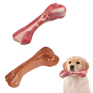 Jouet à mâcher pour chien indestructible en nylon robuste, texture marbrée de bœuf véritable, sans éclats, pour chiens de taille moyenne et grande, pour le nettoyage des dents - Product Image 1
