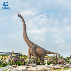 Dinosaure animatronique Brachiosaure en acier à long cou imperméable SGAD141 pour parc public, parc d'aventure, exposition intérieure - Product Image 1