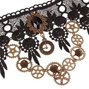 Collier gothique steampunk, collier ras du cou vintage, faux collier de style européen et américain, fabricant de colliers en cuir coniques punk gothiques. - Product Image 3