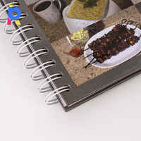 Livre de recettes de restaurant en spirale à couverture rigide laminé en couleur personnalisé livre d'impression en carton étanche