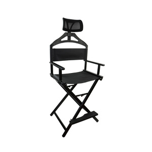 Chaise de réalisateur portable, pliable, professionnelle, télescopique, en acier inoxydable, pour maquilleurs, artistes, pêcheurs, avec appui-tête - Product Image 2