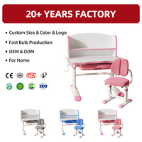 Ensemble bureau et chaise ergonomiques réglables pour enfants YX80-SLHN avec étagère pour la chambre à coucher