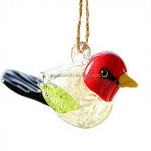 งานแก้วเป่ามือรูปนกขนาดเล็ก งานฝีมือแก้วมูราโน่ งานแก้วฟิวส์ งานแก้วประดับตกแต่ง จี้ห้อยเชือก<span class=keywords><strong>ป่าน</strong></span> รูปนกฮัม<span class=keywords><strong>มิ</strong></span>งเบิร์ด - Product Image 6