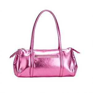 Bolso de hombro plateado metálico para mujer con asa y cierre de cremallera, moderno, para uso diario, para todas las estaciones, bolsos de diseñador para mujer - Product Image 2