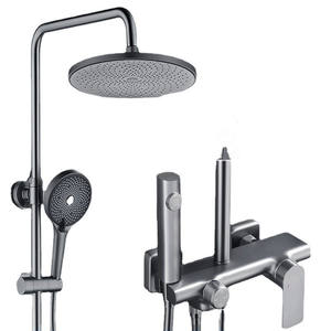 Ensemble de douche ciel étoilé rond encastré avec pommeau de massage effet pluie en cuivre pour salle de bain - Product Image 1