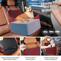 Housse de siège de voiture pour chien moderne, carrée, lavable, convertible en lit de voyage avec mousse à mémoire de forme haute densité et grandes poches