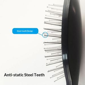 Cepillo Desenredante Profesional para Estilistas, con Cerdas Metálicas Negras, para Pelucas o Cabello Natural - Product Image 4