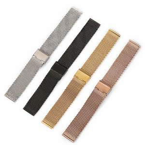 <span class=keywords><strong>Bracelet</strong></span> de montre universel en maille milanaise 18mm 20mm 22mm 24mm en acier inoxydable avec boucle magnétique pour hommes et femmes - Product Image 2