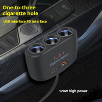 3-in-1 Auto-Ladeadapter Zigarettenanzünder 3 Anschlüsse QC3.0 Mehrfachsteckdose Zigarrenanzünder-Splitter Dual USB Stromverteiler