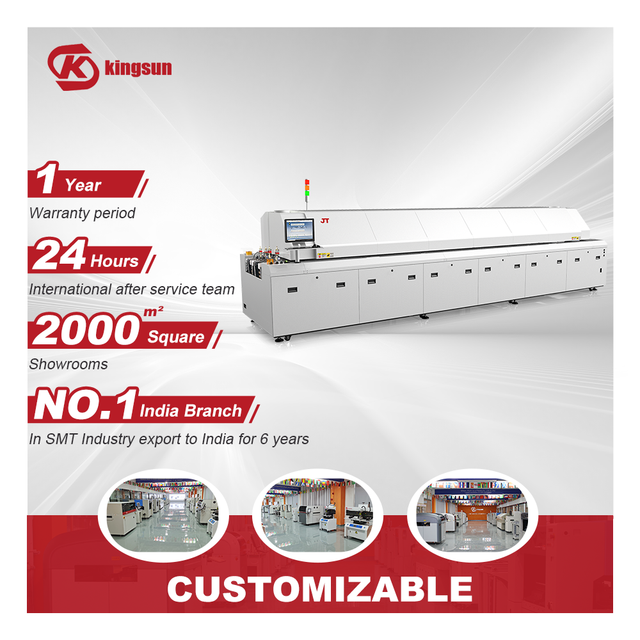 JT Lead-free Hot air Reflow Oven Welding Equipment 8 10 12 Temperature Zones SMT SMD Soldering Reflow Oven Machine