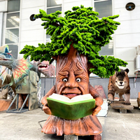 Sculpture Animée Personnalisée de Bonhomme Arbre de Noël, Statue Parlante de Sorcier Lecteur pour Parc, Jardin, Intérieur et Extérieur, Décoration OEM