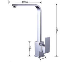 Robinet de cuisine simple moderne en acier inoxydable 304, mitigeur haute pression avec douchette extractible, finition brossée pour salles de bain et hôtels