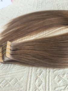 Extensions de <span class=keywords><strong>cheveux</strong></span> indiens Remy à bandes adhésives 100% naturels, double trame machine, vierges, emballage en vrac, couleur claire, vente en gros pour femmes - Product Image 5