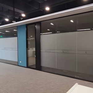 Cloison de <span class=keywords><strong>bureau</strong></span> en verre dépoli sans cadre Postes de travail Diviseur de <span class=keywords><strong>bureau</strong></span> modulaire Cloison en verre Cloison de <span class=keywords><strong>séparation</strong></span> Système mural - Product Image 1