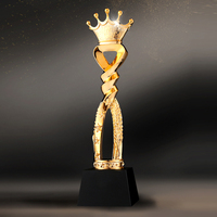 Trophée de champion de vente plaqué or atmosphérique, en résine de couronne de qualité supérieure, personnalisé, créatif, en cristal et en métal, brillant, 2022