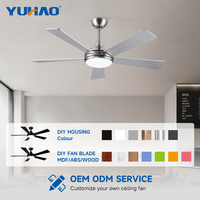 Ventilateur de plafond LED BLDC suspendu léger de qualité supérieure OEM ODM pour salle de conférence silencieuse avec éclairage