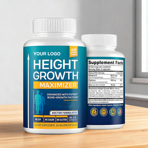 Natural <strong>Height</strong> Growth Maximizer for Teens | Peak <strong>Height</strong> <strong>Supplement</strong> with Vitamin D3 &amp; Calcium | 60 Capsules OEM - Product Image 1