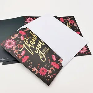 Cartões de convite para aniversário e casamento, cartão de visita personalizado flor de agradecimento
