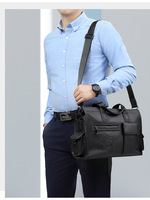Sac en cuir pour homme, sacoche d'affaires pour ordinateur portable, mallette tendance grande capacité, sac à main décontracté en cuir de vachette pleine fleur