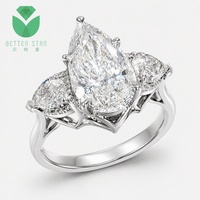 Bague de mariage classique pour femme Betterstar en or blanc 18 carats, diamant de laboratoire taille poire couleur D VVS certifié IGI, personnalisable