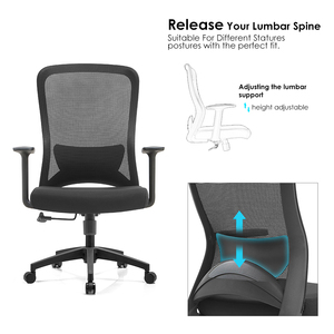 Silla de oficina de malla económica, silla de oficina para conferencias y reuniones, silla de escritorio ergonómica de respaldo medio para personal de oficina - Product Image 2