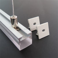 Bande lumineuse LED personnalisée Profilé d'extrusion en aluminium Monté en surface Canal LED carré en alliage d'aluminium durable