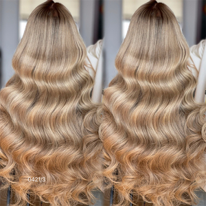 Les meilleurs fournisseurs de 100% cheveux humains blonds dentelle avant perruque Balayage pré-plumé vague lâche pour les femmes blanches - Product Image 4