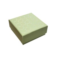 Boîte en papier à motif géométrique vert Emballage haut de gamme pour bijoux et produits de luxe