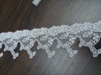 Dentelle blanche à bord festonné, dentelle florale en filet, largeur 12,5 cm, ruban de dentelle à coudre pour robe, embellissement de vêtements