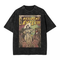 T-shirt Resident Evil Biohazard 3 délavé à manches courtes, style Harajuku, pour hommes et femmes, motif graphique, inspiré du jeu d'horreur