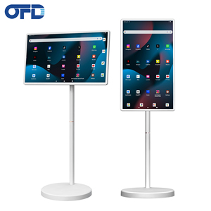 Televisor Inteligente Portátil de 32 Pulgadas con Soporte, Pantalla Táctil FHD sobre Ruedas, Android 15, 8GB + 128GB para Hogar/Camping/Oficina - Product Image 1