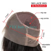 Perruque brésilienne HD transparente en cheveux humains vierges Remy, longue perruque 360 Lace sans colle pour femmes