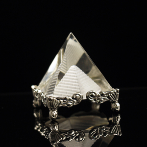 <span class=keywords><strong>Pirámide</strong></span> de Cristal de Cuarzo <span class=keywords><strong>Egipcia</strong></span> para Meditación con Base de Metal - Product Image 4