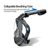 4 Couleurs 180 Degrés Adulte Pliable Anti-buée Équipement de Plongée Tube Respiratoire Pliable Lunettes de Natation Masque de Snorkel Full Face