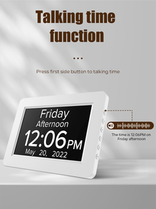 Horloge de bureau numérique avec affichage LCD de l'heure, du jour et de la date, fonction répétition, alarme et calendrier vocal <span class=keywords><strong>pour</strong></span> les personnes atteintes de la démence ou de la maladie d'<span class=keywords><strong>Alzheimer</strong></span> - Product Image 4