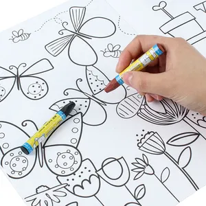 Özel renkli siyah baskı eğitim çizim boyama kitabı yetişkin çocuklar için